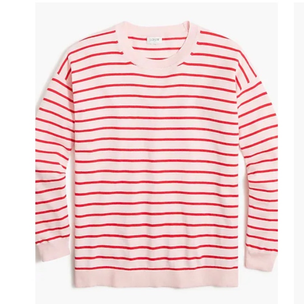 New with tags! J. Crew Striped dropped-shoulder crewneck sweater